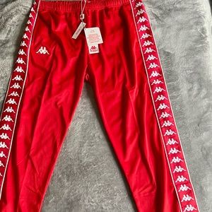 Brand NEW! KAPPA 222 BANDA GASTORIA TRACK-PANTS - Red Mars-White Bright/ Woman
